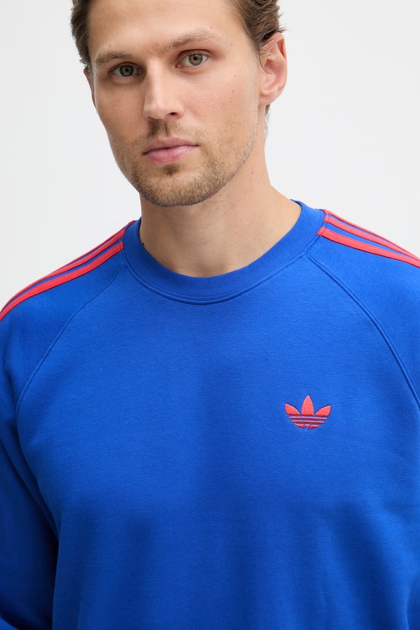 Кофта чоловіча з бавовною adidas Originals колір блакитний фото 4