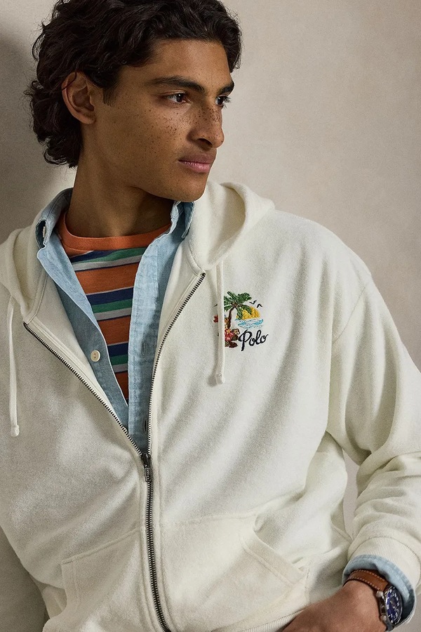 Кофта з капюшоном чоловіча бавовняна Polo Ralph Lauren колір бежевий фото 4