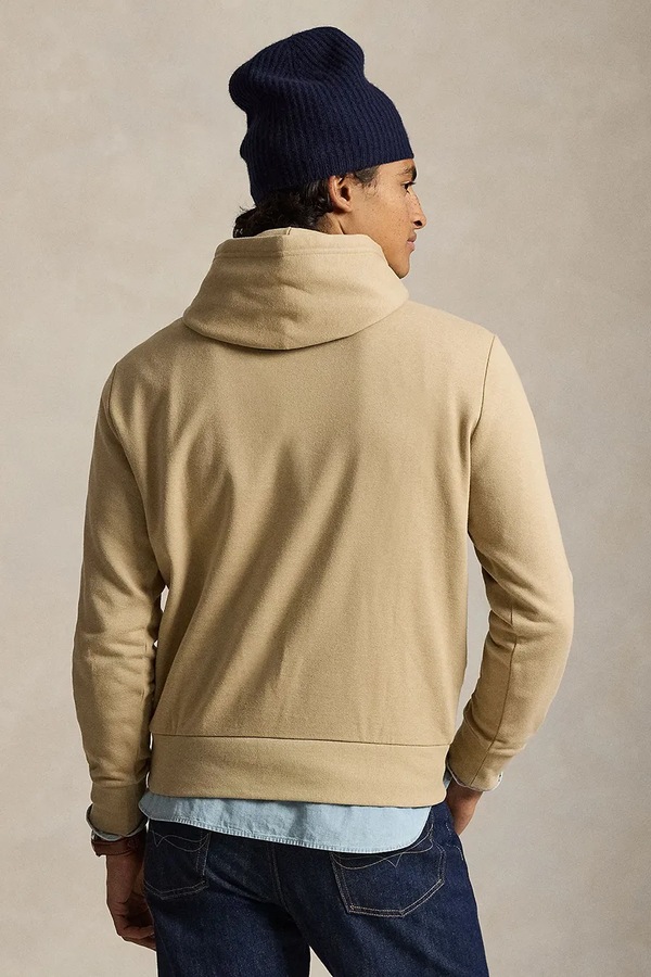 Кофта з капюшоном чоловіча з бавовною Polo Ralph Lauren колір коричневий