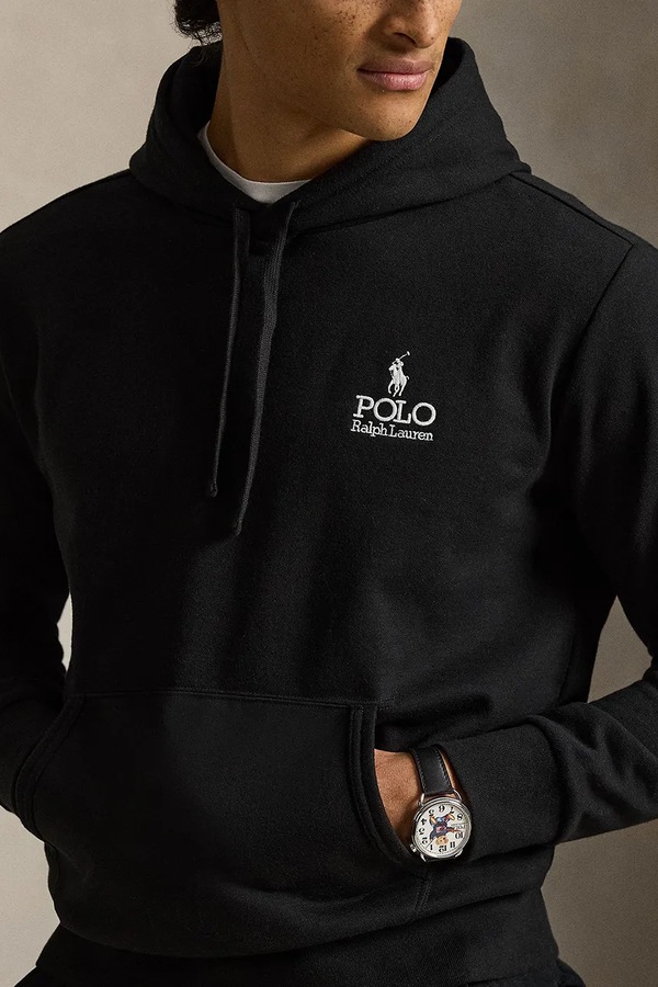 Кофта з капюшоном чоловіча з бавовною Polo Ralph Lauren колір чорний фото 4