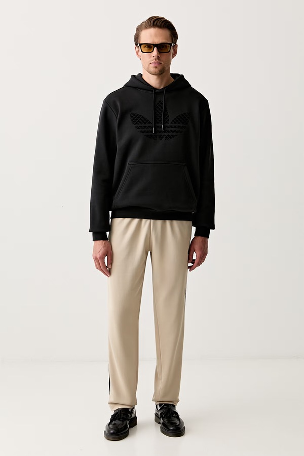 Кофта с капюшоном мужская с хлопком adidas Originals MONOGRAM HD цвет черный