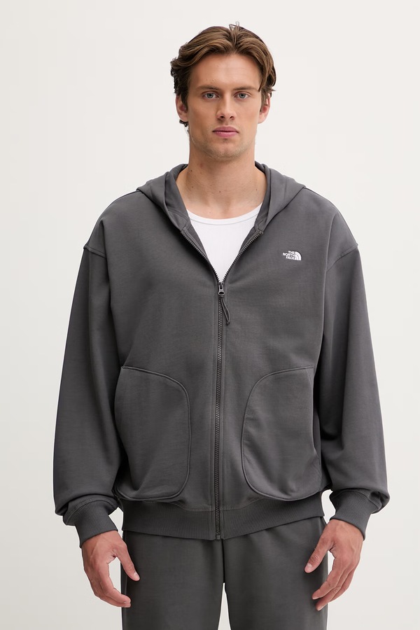 Кофта чоловіча бавовняна The North Face Essential Oversize колір сірий