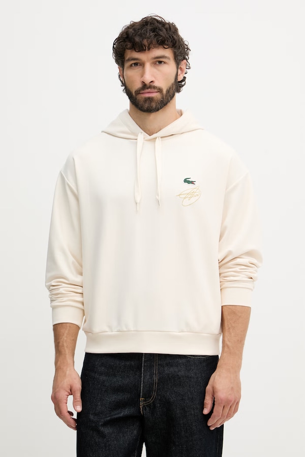 Кофта с капюшоном мужская Lacoste цвет бежевый