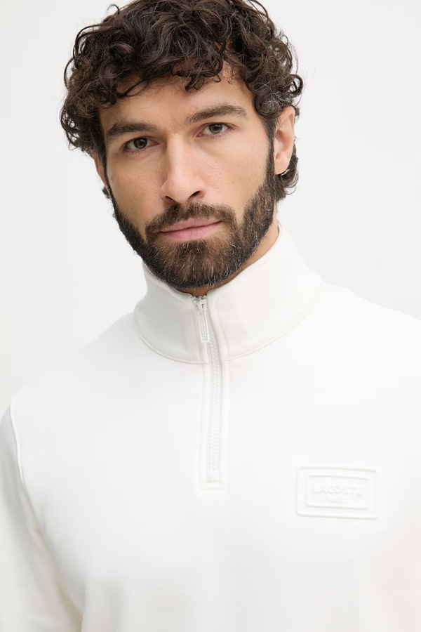 Кофта чоловіча бавовняна Lacoste колір білий фото 4