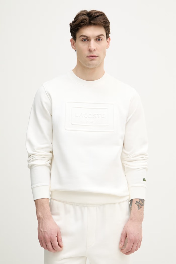 Кофта чоловіча бавовняна Lacoste колір білий