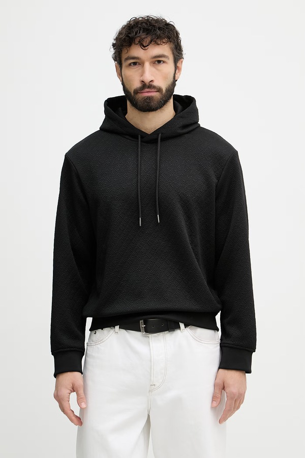 Кофта з капюшоном чоловіча Armani Exchange колір чорний