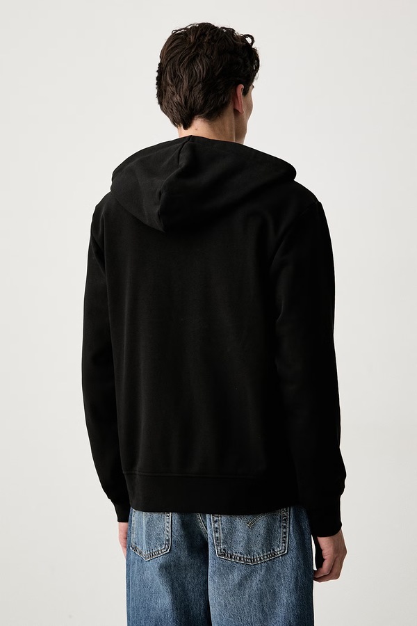 Кофта с капюшоном мужская с хлопком G-Star Script half zip hdd sw цвет черный фото 2