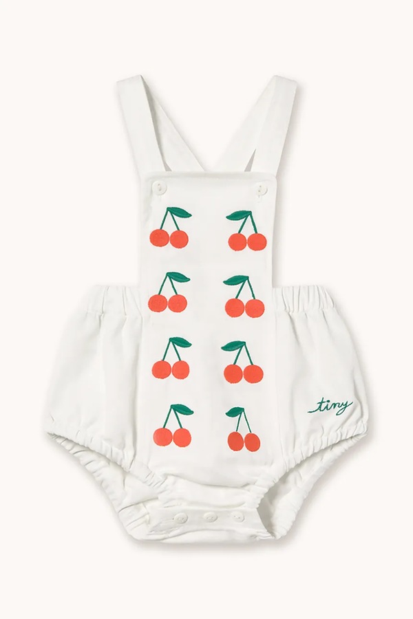 Детское хлопковое боди Tinycottons MINI CHERRIES TWILL BODY
