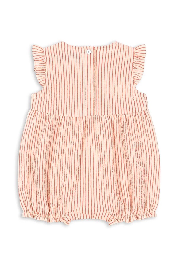 Ромпер для немовлят бавовняний Konges Sløjd ELLIE FRILL ROMPER GOTS колір рожевий