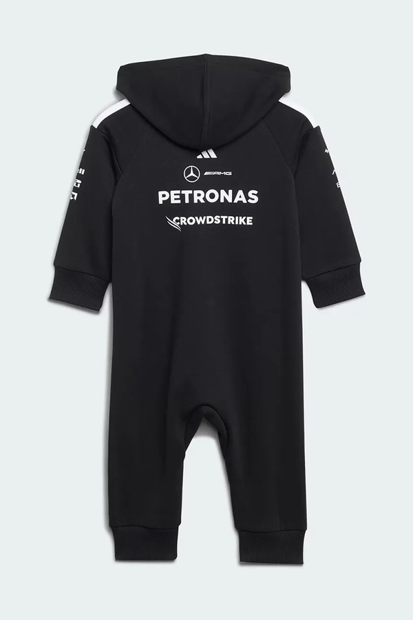 Человечек с капюшоном для младенцев с хлопком adidas Performance MERCEDES цвет черный