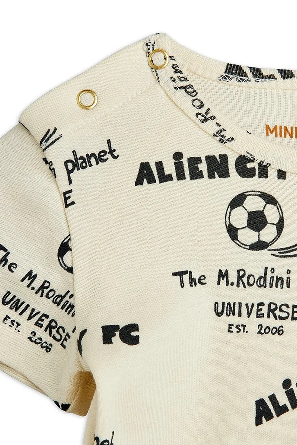 Боді для немовлят бавовняне Mini Rodini Alien City FC колір білий фото 2