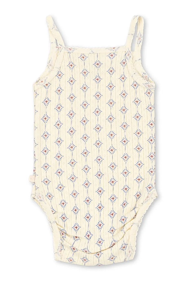Боді дитяче бавовняне Konges Sløjd MINNIE STRAP BODY GOTS колір бежевий