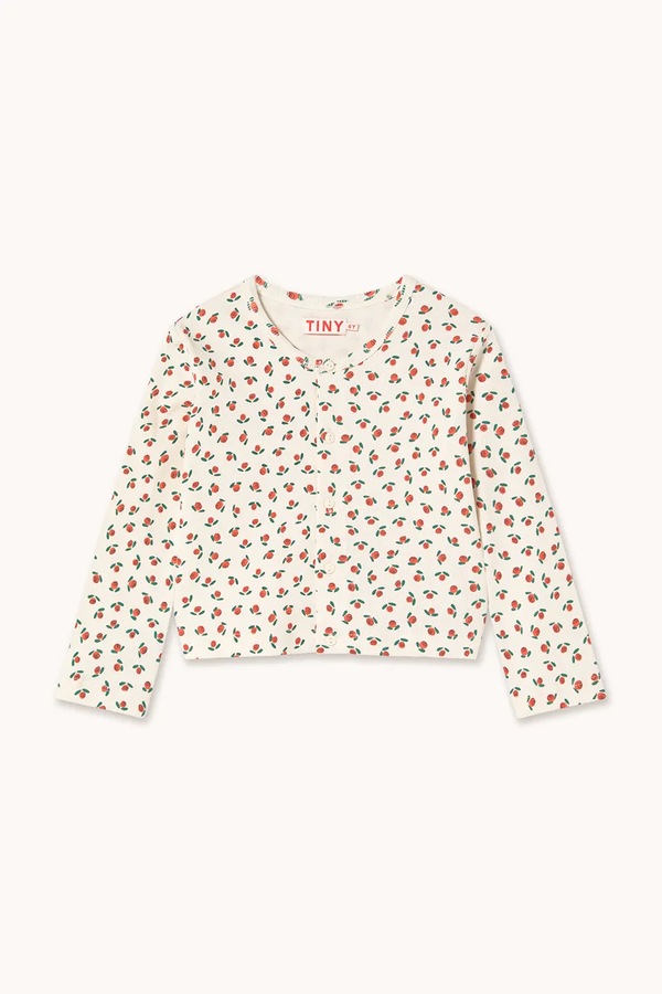 Дитячий лонгслів Tinycottons TINY ROSES RIB KIDS JACKET колір білий