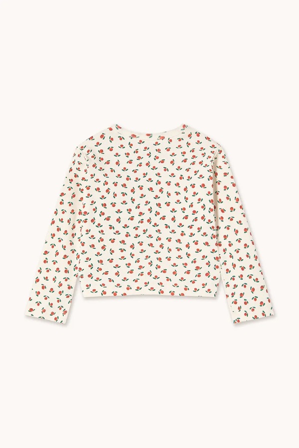 Дитячий лонгслів Tinycottons TINY ROSES RIB KIDS JACKET колір білий фото 2