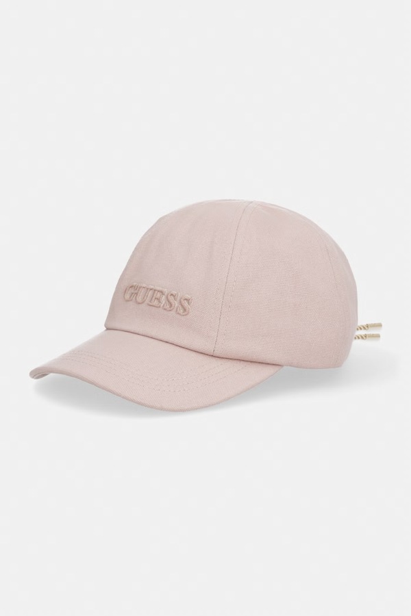 Кепка жіноча бавовняна Guess GABARDINE колір рожевий