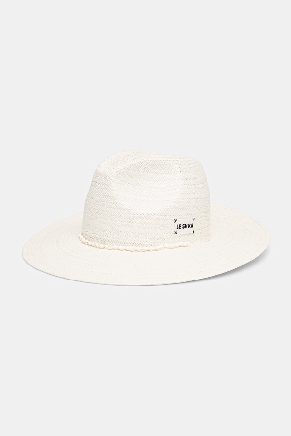 LE SH KA солом'яний капелюх жіночий плетений LE SH KA headwear колір білий