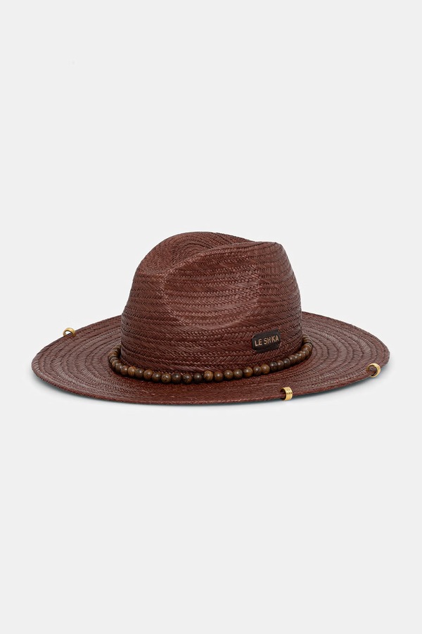 Солом'яний капелюх жіночий плетений LE SH KA headwear колір коричневий