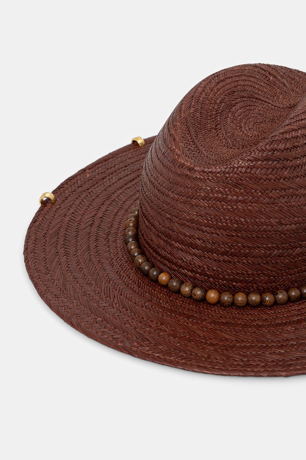 Соломенный шляпа женский плетеный LE SH KA headwear цвет коричневый фото 2