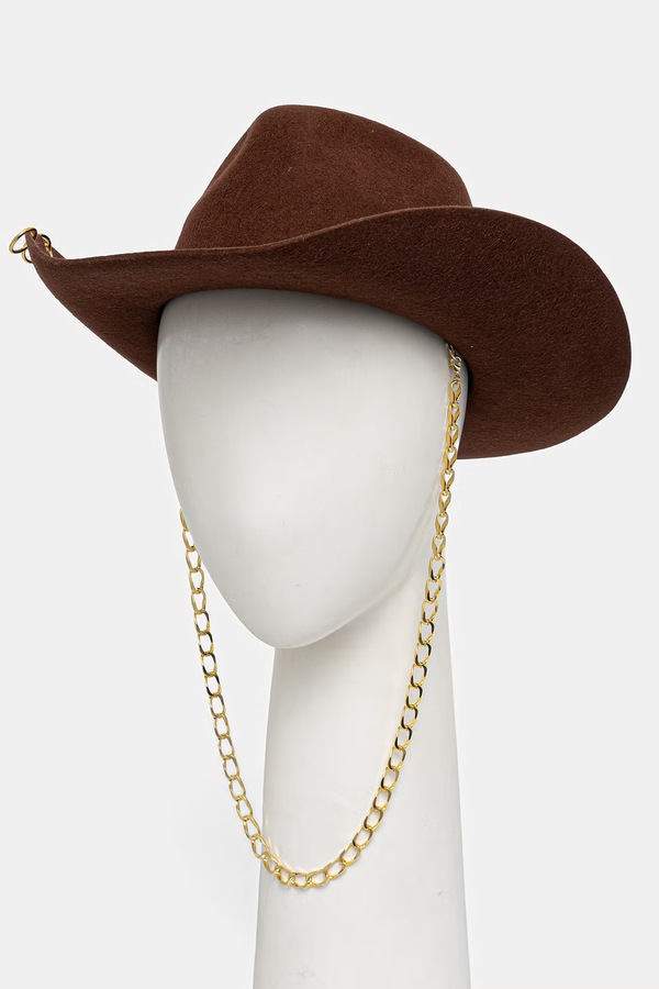 Капелюх із широкими полями жіночий вовняний LE SH KA headwear Brown Cowboy колір коричневий фото 2