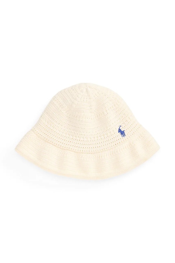 Дитяча бавовняна панама Polo Ralph Lauren колір бежевий фото 2