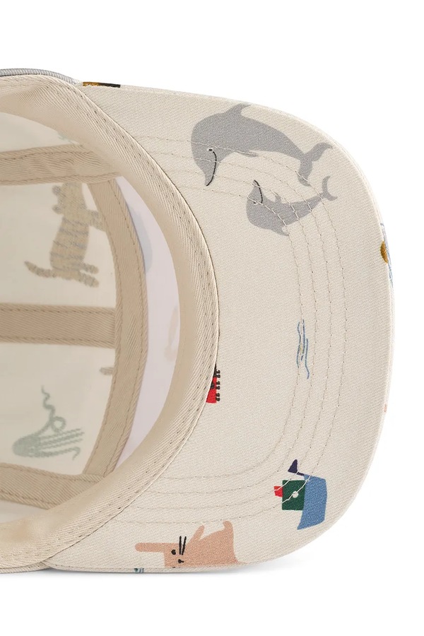 Дитяча бавовняна кепка Liewood Rory Printed Cap колір бежевий фото 2