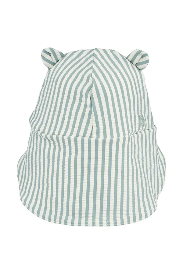 Кепка дитяча Liewood Senia Seersucker Sun Hat With Ears колір зелений
