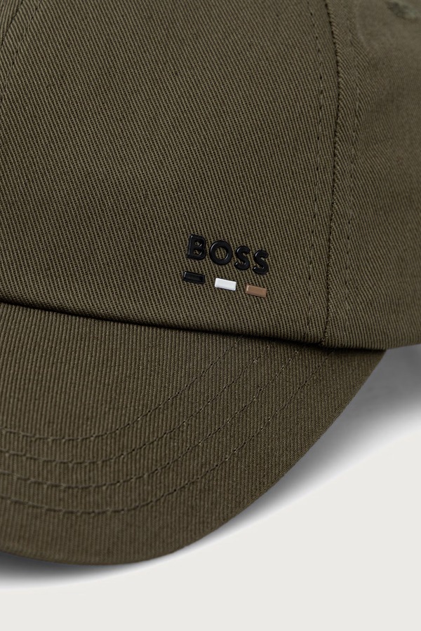 Бейсболка чоловіча бавовняна BOSS Zed--Icon колір зелений