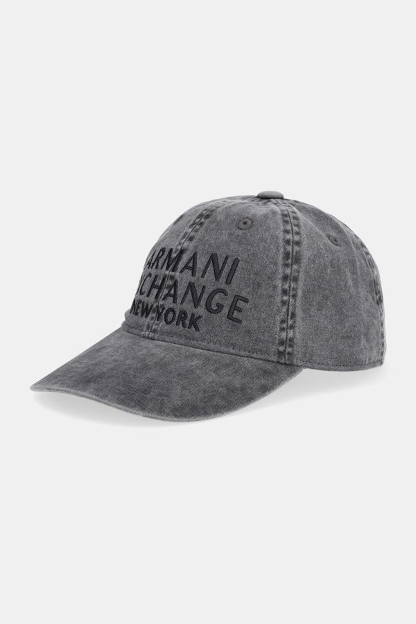 Хлопковая бейсболка Armani Exchange цвет серый