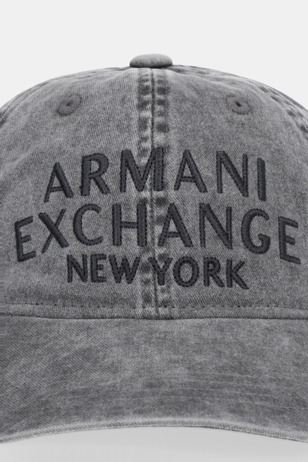 Бавовняна бейсболка Armani Exchange колір сірий