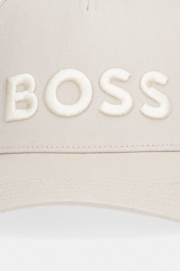 Хлопковая бейсболка BOSS цвет бежевый