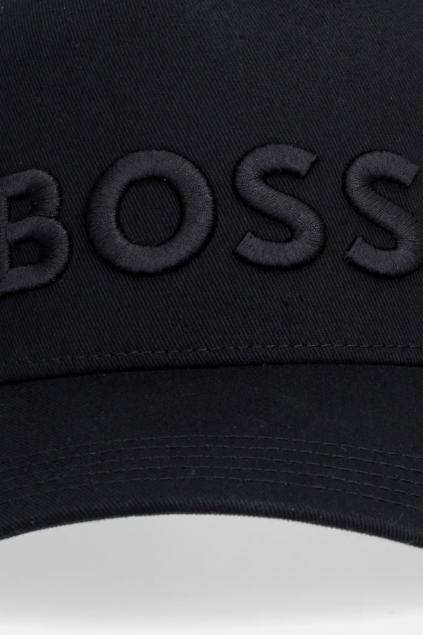 Бавовняна бейсболка BOSS колір чорний