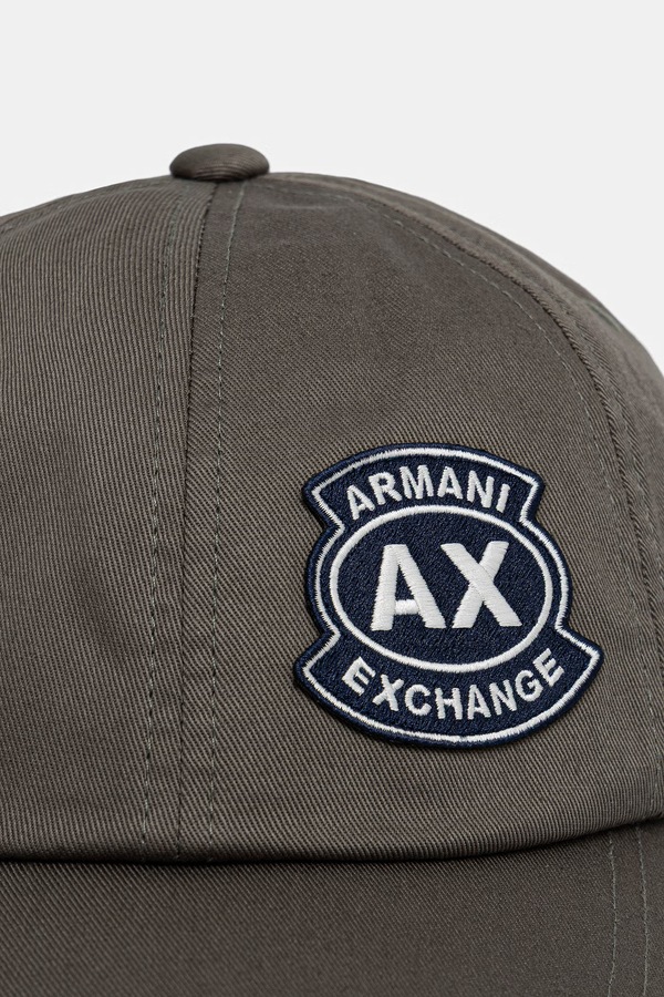 Бейсболка мужская хлопковая Armani Exchange цвет зеленый