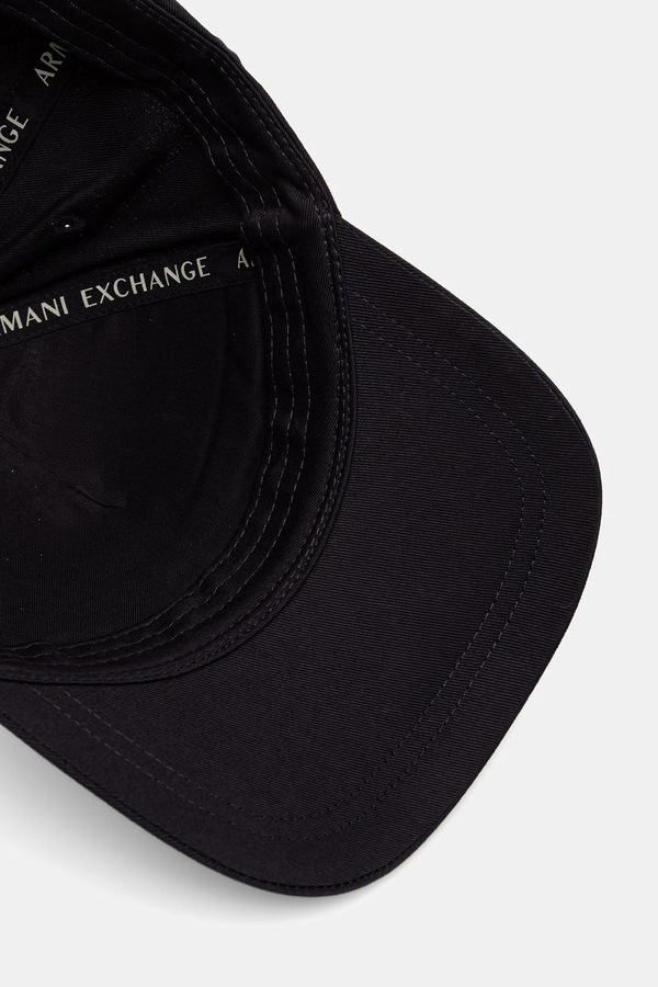 Кепка чоловіча бавовняна Armani Exchange колір чорний фото 4