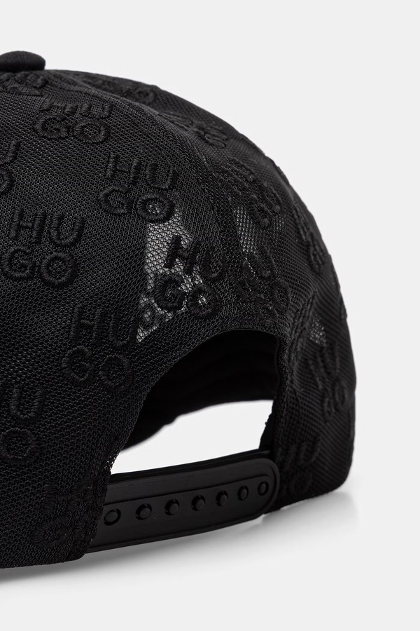 Кепка-тракер чоловіча бавовняна HUGO Marsel-Trucker-SL колір чорний фото 3