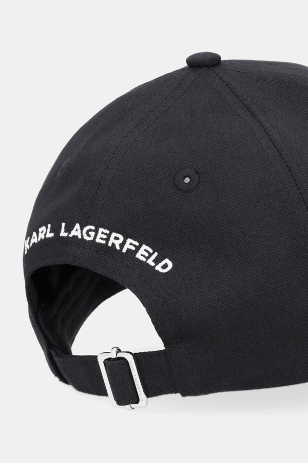 Бавовняна бейсболка Karl Lagerfeld IKON колір чорний фото 2