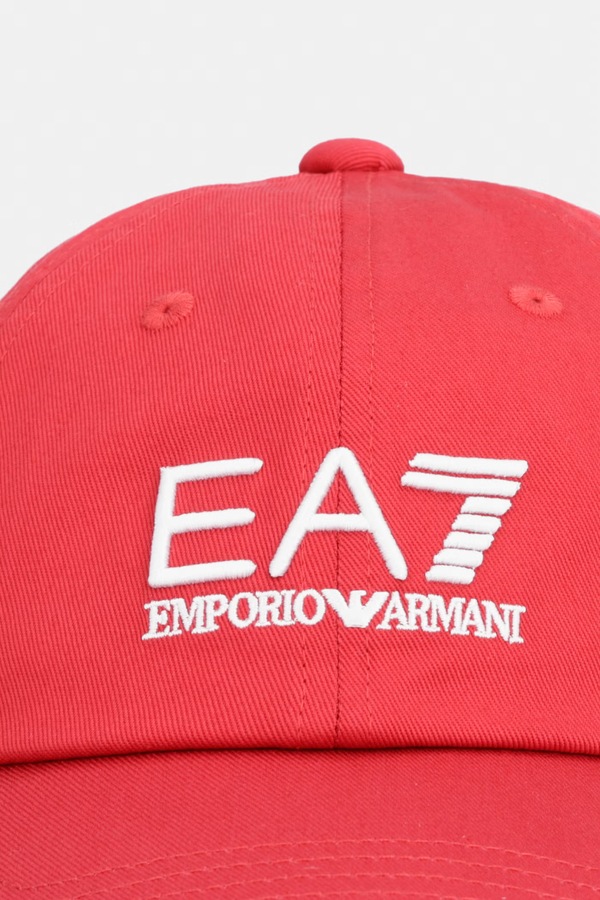 Бейсболка бавовняна EA7 Emporio Armani колір червоний