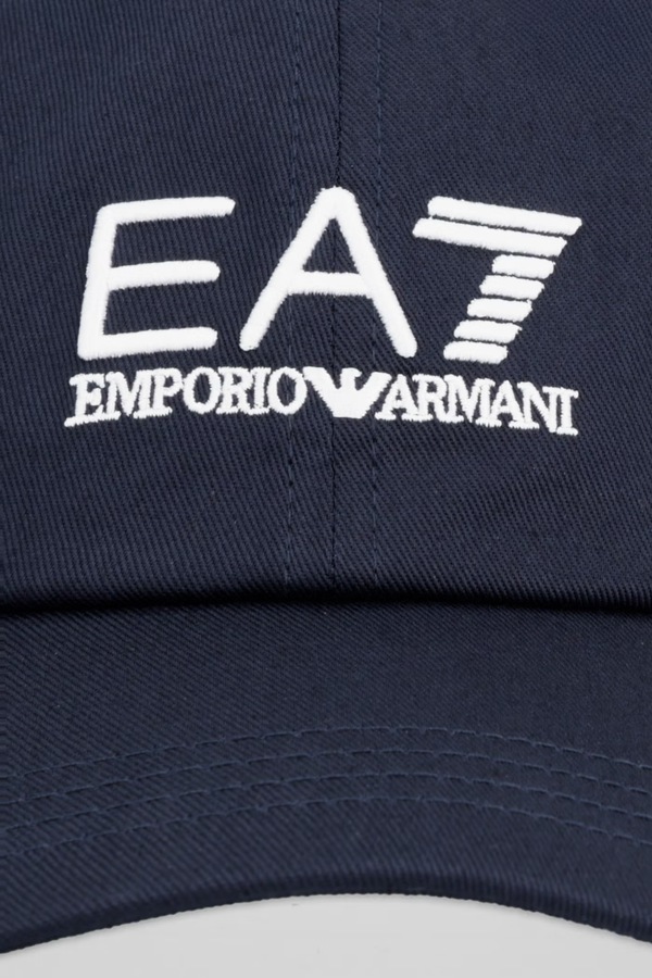 Бейсболка бавовняна EA7 Emporio Armani колір темно-синій