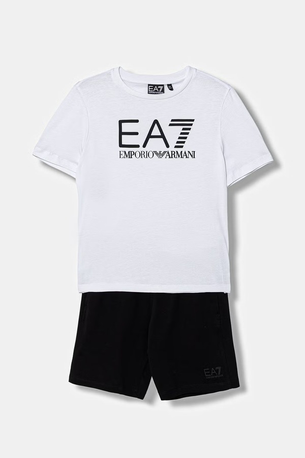 Дитячий бавовняний комплект EA7 Emporio Armani колір білий