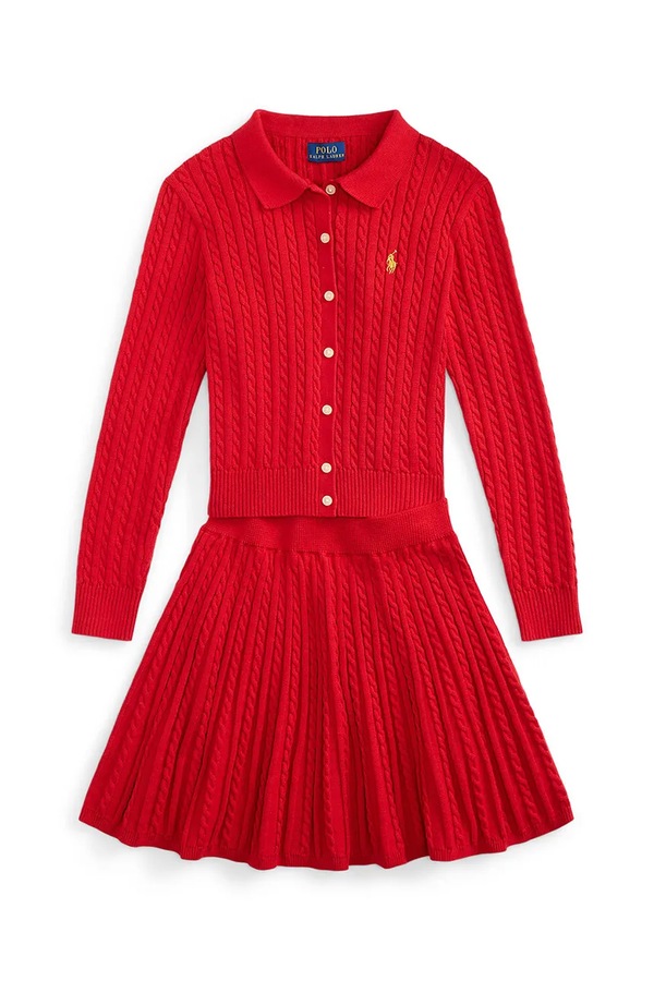 Детский хлопковый комплект Polo Ralph Lauren цвет красный