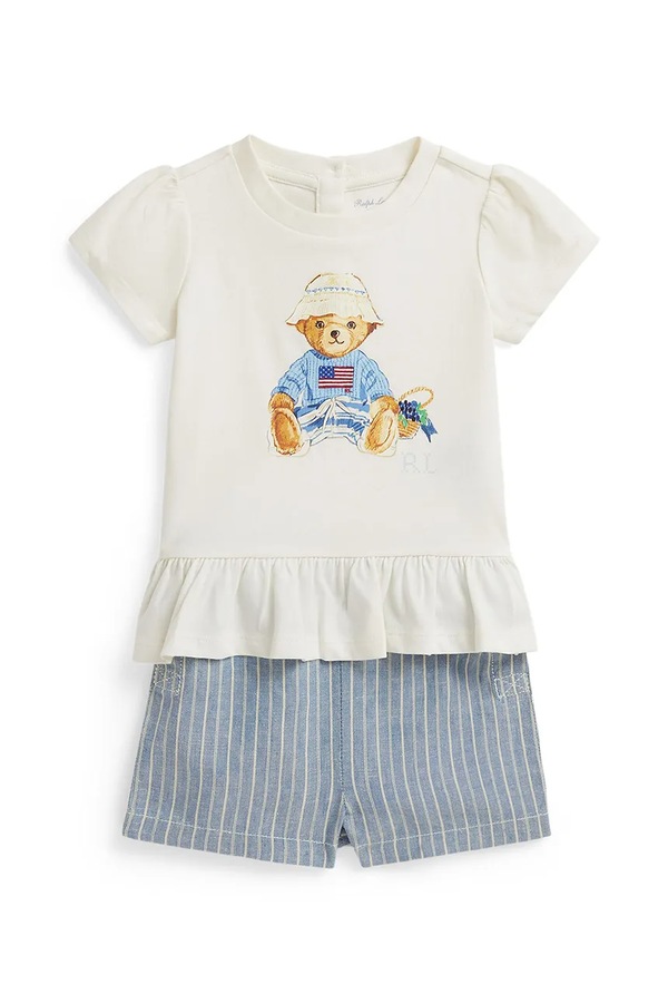 Комплект дитячий бавовняний Polo Ralph Lauren колір білий