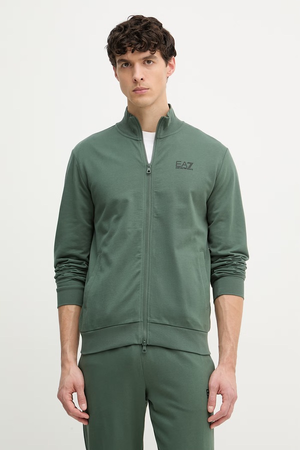 Спортивный костюм мужской хлопковый EA7 Emporio Armani цвет зеленый фото 2