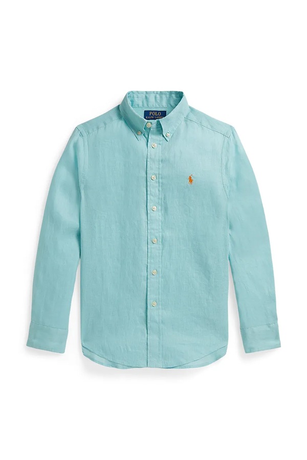 Льняной Polo Ralph Lauren цвет голубой фото 2