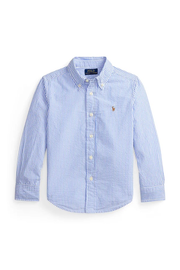 Рубашка оксфордская детская хлопковая Polo Ralph Lauren цвет голубой фото 2