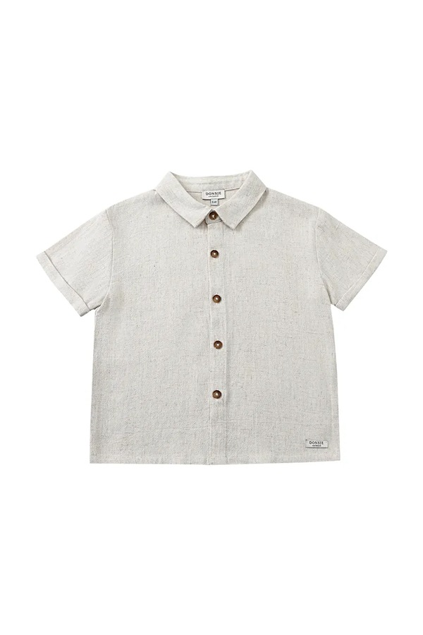 Дитяча сорочка з додаванням льону Donsje Brammie Shirt колір білий
