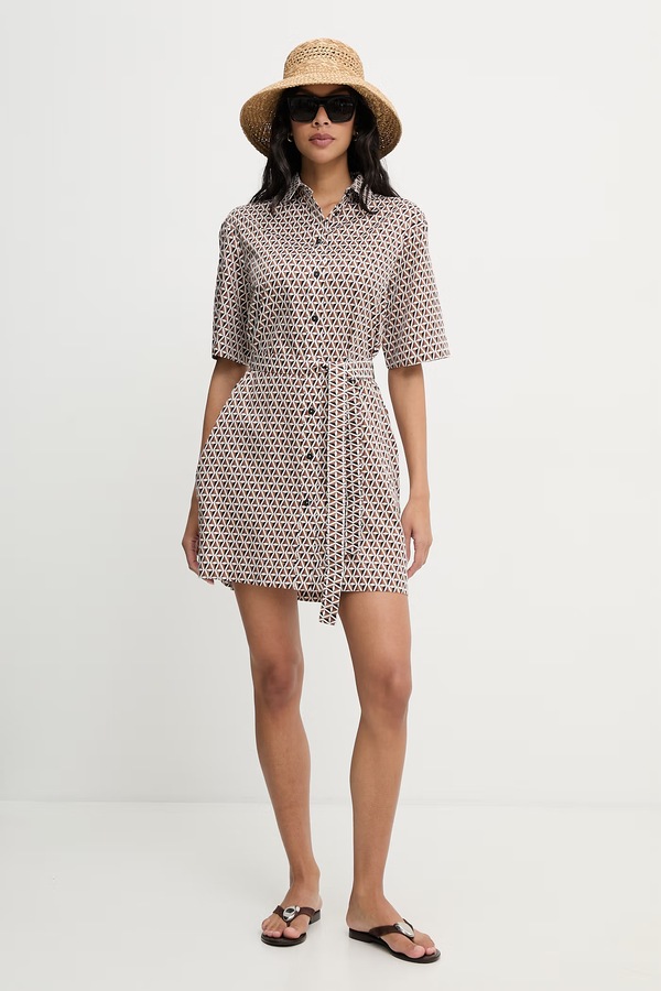 Летняя платье хлопковая Max Mara Beachwear BONITO цвет коричневый