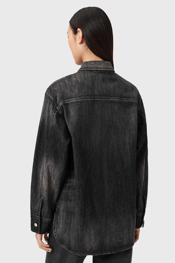 Джинсова сорочка AllSaints колір чорний