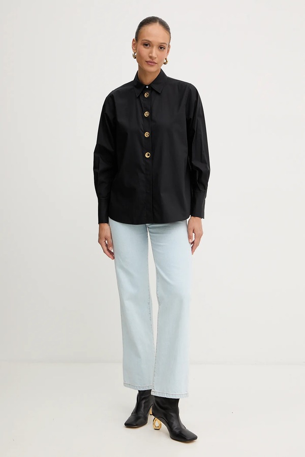 Бавовняна сорочка Karl Lagerfeld колір чорний фото 2