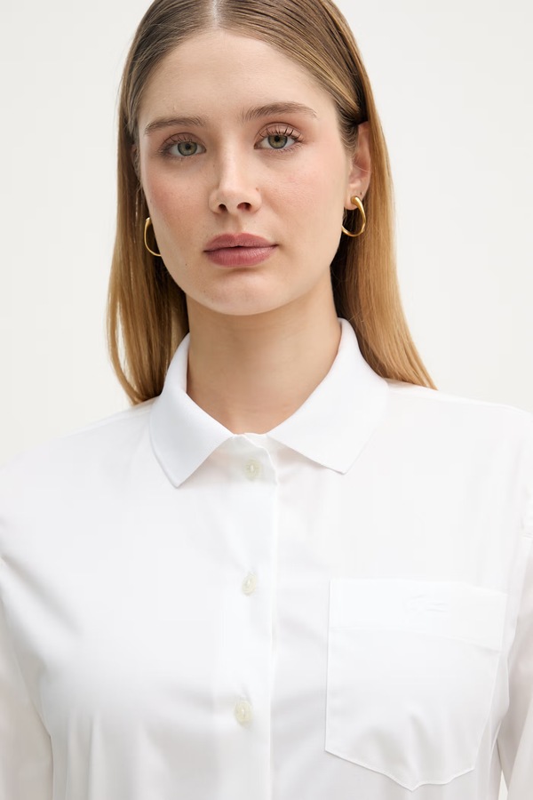 Сорочка жіноча Lacoste колір білий фото 4