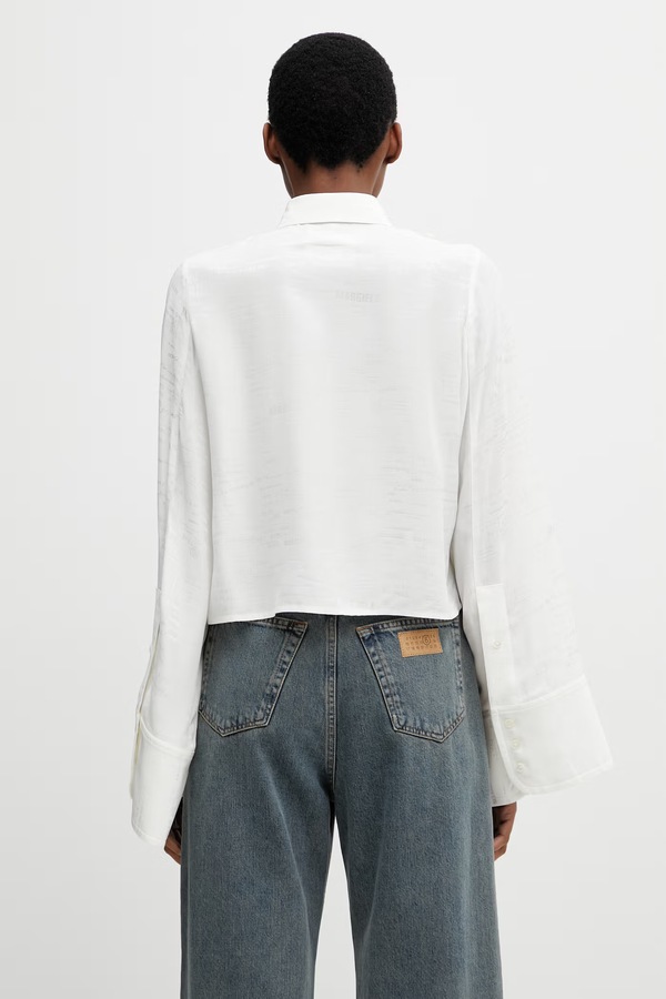 Рубашка женская с вискозой MM6 Maison Margiela цвет белый фото 2
