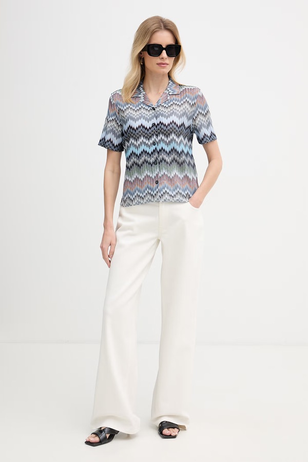 Рубашка женская вискозная Missoni цвет голубой